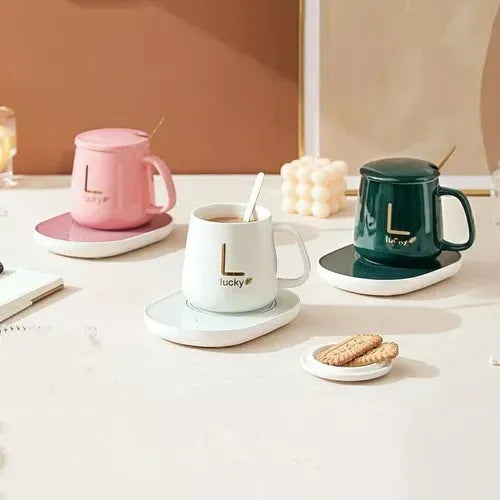 Taza térmica inteligente con base calefactora – Diseño premium